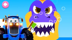 СИНИЙ ТРАКТОР ИГРАЕТ В ИГРУ МИР ДИНОЗАВРОВ - ВИДЕО ПРО ДИНОЗАВРОВ ДЛЯ ДЕТЕЙ