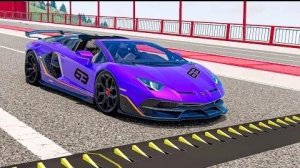 Массовые автокатастрофы из–за скопления шипов на полосе #97 - BeamNG Drive