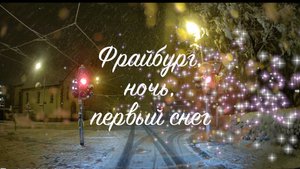 Фрайбург, ночь, первый снег   4K
