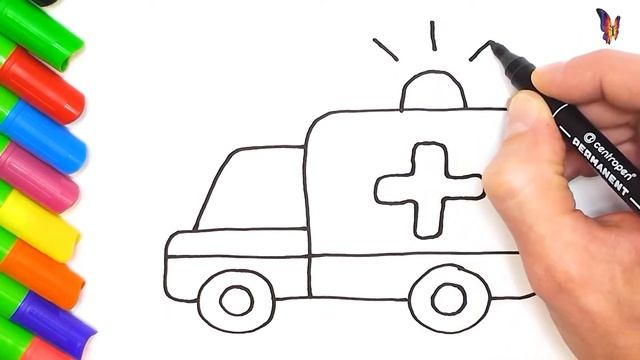 Как нарисовать Скорую помощь. Рисуем машину неотложки вместе с ребенком смотреть онлайн