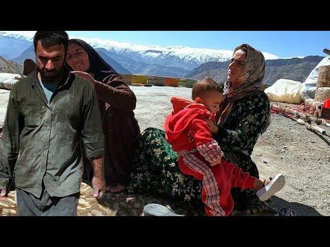 Daily Life of Nomadic Family in Winter Nature - Building a Home