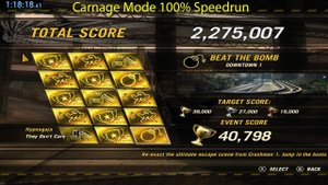 FlatOut: Ultimate Carnage | Speedrun Carnage Mode 100% - 1:18:18 (World Record)