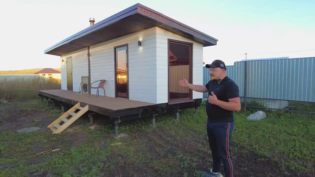 Небольшая каркасная банька. Сделано с душой.