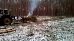 вот и кончилась хорошая погода но мы работаем пилим трелюем лес на нашем юмз 6