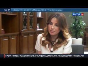 Герман Греф дает интервью Россия24