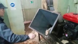 Испытание щепореза Д600 с поворотным гусаком