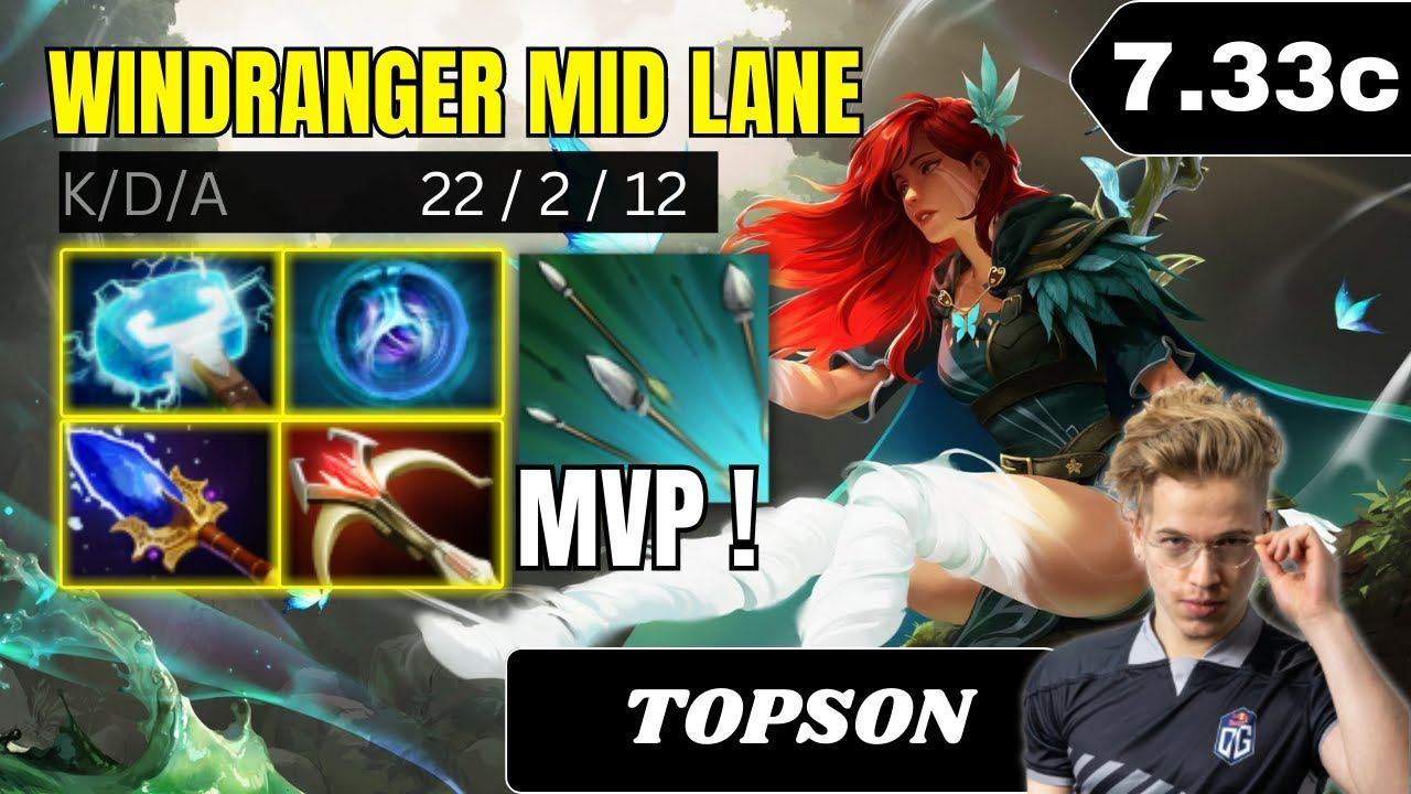 PATCH 7.33c - TOPSON GOD Windranger Mid Lane Gameplay - Dota 2 Full Match Gameplay смотреть онлайн