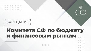 Заседание Комитета Совета Федерации по бюджету и финансовым рынкам