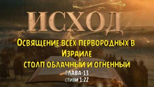 Освящение всех первородных в Израиле _ столп облачный и огненный предшествуют им. ИСХОД 13