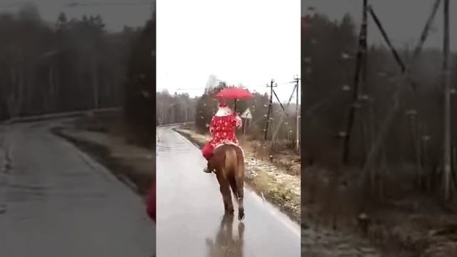 Дед Мороз на коне в Нижегородской области