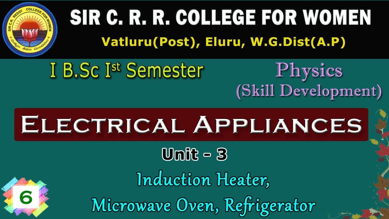 6 . BSc 1/1 - Electrical Appliances - Unit 3 - Induction Heater, Microwave Oven, Refrigerator
