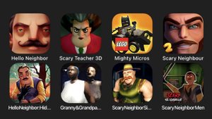Hello Neighbor, Scary teacher 3D, Mighty Micros, Scary Neighbour, Hello Neighbor Hide and Seek...