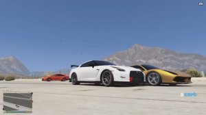 Nissan GTR R35 vs Ferrari 488 GTB гонка на ключи в GTA 5,