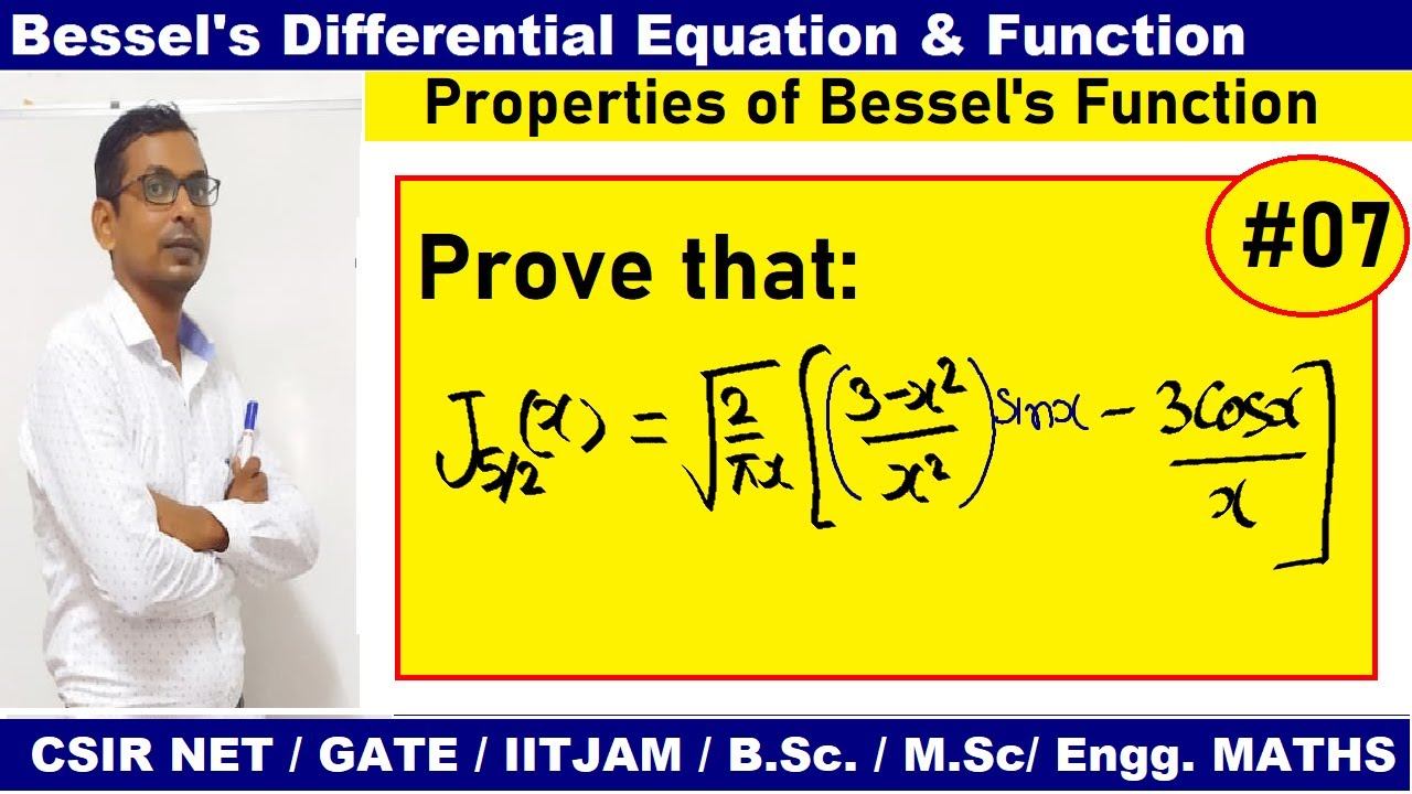 #07 Bessel function in Hindi | Find the value  of Bessel function  J5/2(x) | What is value J1/2(x)