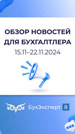 Обзор новостей для бухгалтера за 15.11-22.11.2024