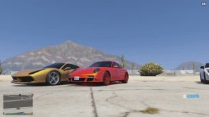 Porsche 911 Turbo Ferrari 488 GTB гонка на пределе в GTA 5,