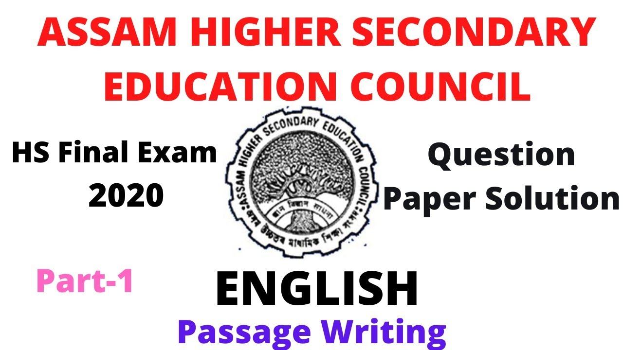 English, HS Final Exam 2020, Question Paper Solution of Passage Writing, Part-1.