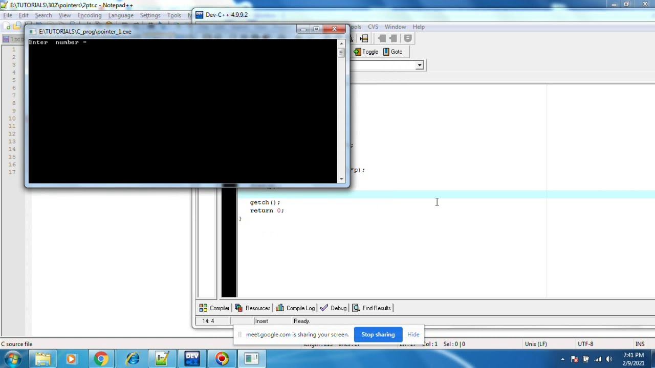C pointers examples | pointer to array | pointer to structure