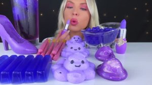 ASMR ФИОЛЕТОВЫЙ ДЕСЕРТ ВИНОГРАДНОЕ ЖЕЛЕ ВАННА НАПИТОК POCKY ЗАМОРОЖЕННЫЙ ШОКОЛАД