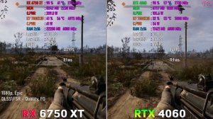 S.T.A.L.K.E.R. 2 - RTX 4060 vs RX 6750 XT | 1080p | 1440p