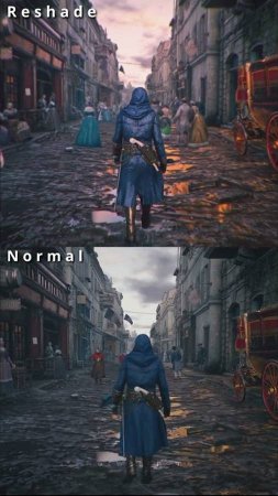 Before & After reshade mod Assassin's Creed Unity