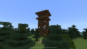 Как построить пожарную вышку в лесу в Minecraft