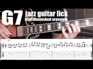 Dominant 7th jazz guitar lesson | lick # 7 | half diminished arpeggio