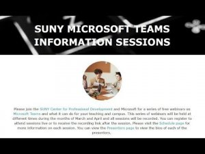 SUNY MS Teams Information Sessions - Career Coach and Educational Insights