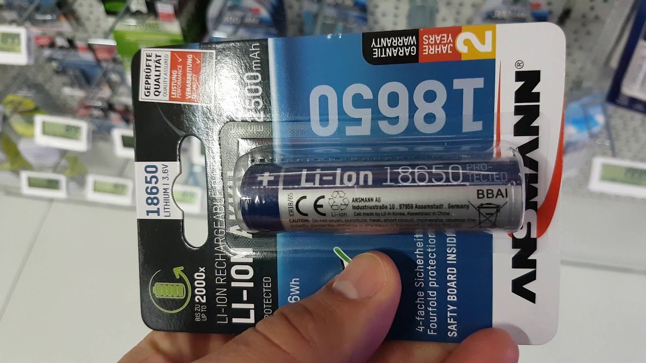 Ansmann 2500 mah 18650 Li-ION смотреть онлайн