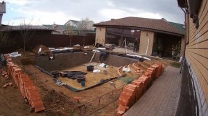 Этапы строительства пруда  Био бассейна