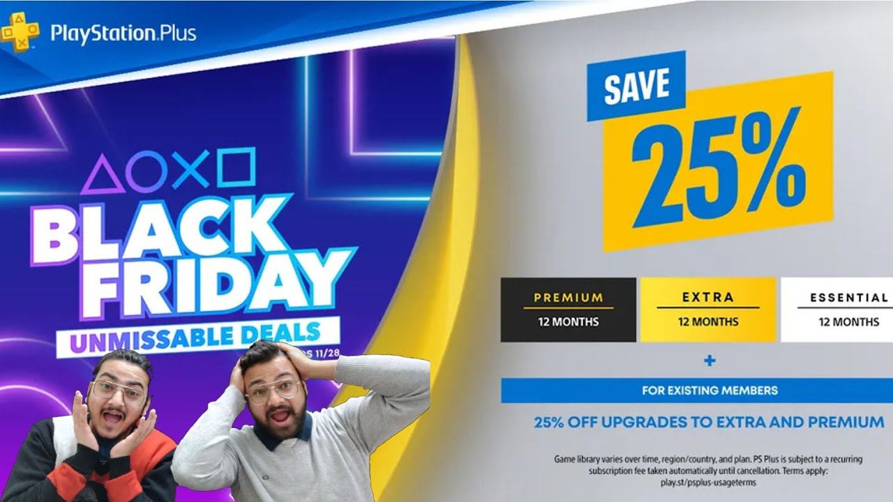 PlayStation Black Friday Discount upto 70% + Extra 5% discount more | Buy PS Plus Now at Rs. 2100