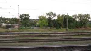 Вид из окна поезда. Пригород Харькова.