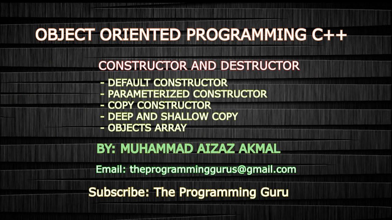 Constructor and Destructor in OOP C++