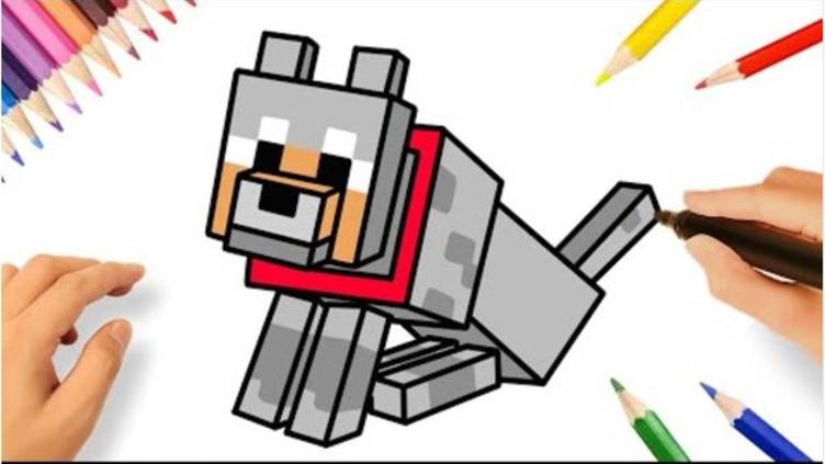 КАК НАРИСОВАТЬ ВОЛКА 🐺 | MINECRAFT смотреть онлайн