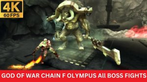 God of War: Chain of Olympus Gameplay - All Boss Fights in 4K at 60 FPS