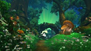 Лучи солнца в волшебном лесу