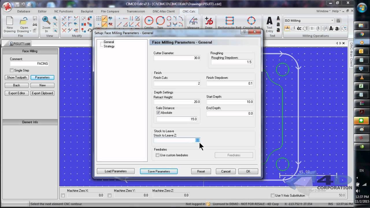 CIMCO EDIT V7  FACING 2D FOR G CODE