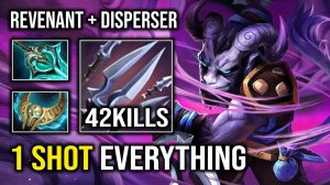 INSANE 42KILLS RIKI GOD Level 30 Revenant's Brooch + Disperser Brutal Hard Carry Dota 2