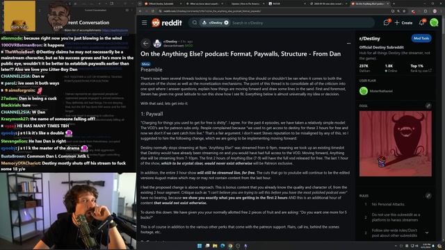 Destiny Talks w/ Dan & jstlk (Podcast Drama, New DGG Design, Patreon)