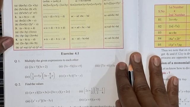Class 8 | Maths | Chapter 4 | Multiplication and Division of Algebraic Expressions | Exercise - 4.1