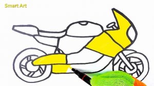 Belajar Cara Menggambar dan Mewarnai Motor Besar Untuk Anak TK SD Paud dan Pemula