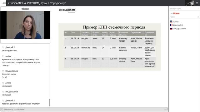 KINOCAMP Урок 4 "Продюсер" (курс кинопроизводства)