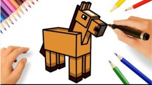 КАК НАРИСОВАТЬ ЛОШАДЬ 🐴 | MINECRAFT