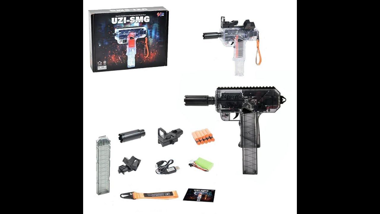 Детский пистолет-пулемет типа Uzi, на аккумуляторе с мягкими пулями смотреть онлайн