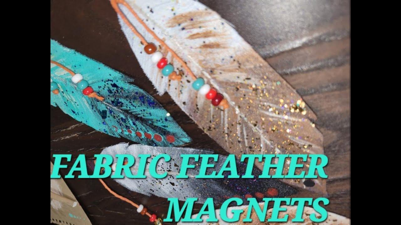 Feather Fabric Magnets#artsandcrafts #artwork #feather#magnet #craftideas #craft #painting