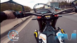 Riding SURRON Storm Bee on the highway. GPS top speed and real electric motorcycle sound.