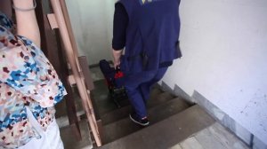 Эвакуационный стул Самоспас для кареты скорой помощи.