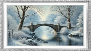 ❄️ Snowy Bridge Scene  ♬ Relaxing Background Music 🎶 3 Hours  Tranquil Winter Ambience  FULL HD