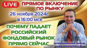 ПРЯМОЕ ВКЛЮЧЕНИЕ ПО РЫНКУ ПОЧЕМУ ПАДАЕТ РОССИЙСКИЙ ФОНДОВЫЙ РЫНОК ПРЯМО СЕЙЧАС 26.11.2024