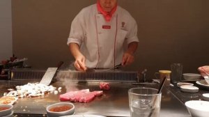 Benihana Chef showing off on the Hibachi Grill (Part 2)!!
